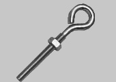 Welded eye bolt with nut