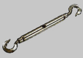 Closed body turnbuckle hook-hook